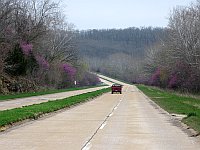 USA - Hooker Cut MO - 4 Lane 1940s Route 66 Pretty Section (14 Apr 2009)